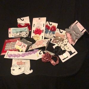 Variety of barrettes and headbands for baby girls